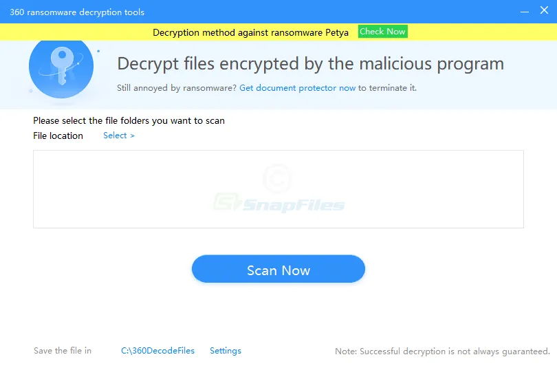 360 Ransomware Decryption Tools Ảnh chụp màn hình 1