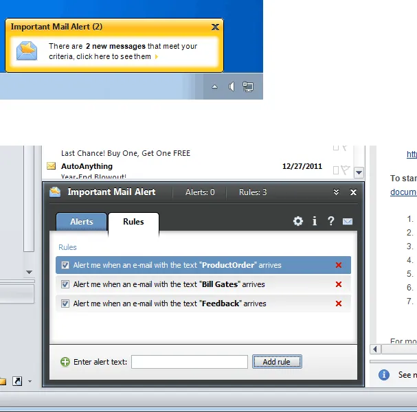 Important Mail Alert for Outlook Ảnh chụp màn hình 1