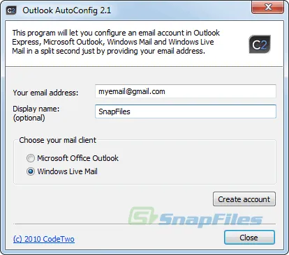 CodeTwo Outlook AutoConfig Ảnh chụp màn hình 1