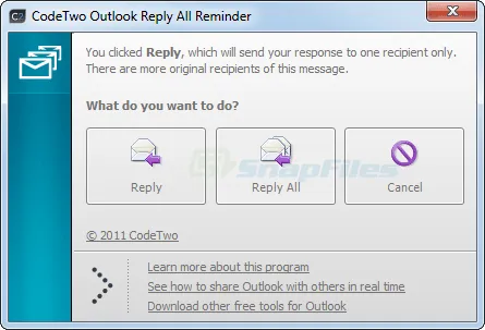 CodeTwo Outlook Reply All Reminder Ảnh chụp màn hình 1