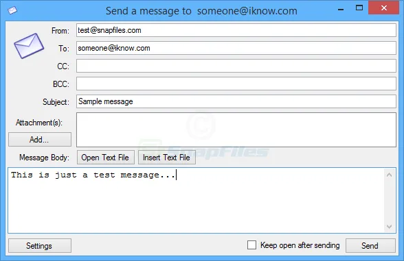 SMTP Mail Sender Ảnh chụp màn hình 1