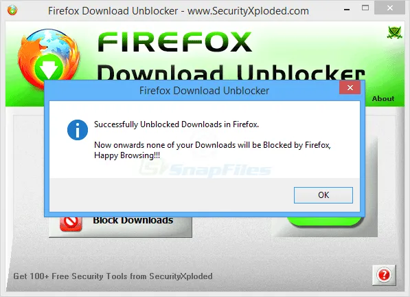 Firefox Download Unblocker Ảnh chụp màn hình 2