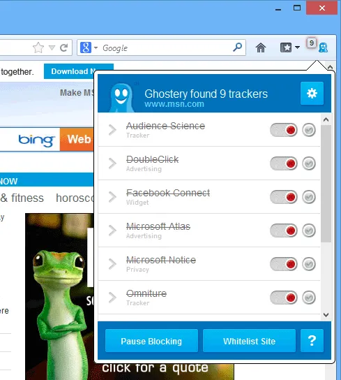 Ghostery for Firefox Ảnh chụp màn hình 1