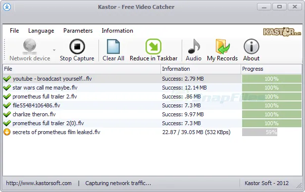 Kastor Free Video Catcher Ảnh chụp màn hình 1