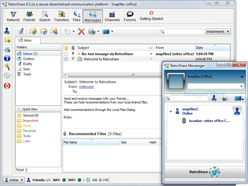 RetroShare Ảnh chụp màn hình 2
