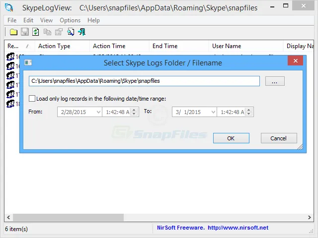 SkypeLogView Ảnh chụp màn hình 2