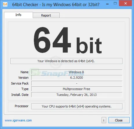 64bit Checker Ảnh chụp màn hình 1