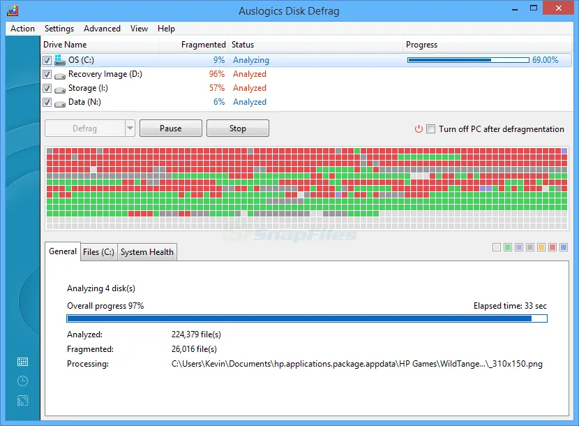 Auslogics Disk Defrag Ảnh chụp màn hình 1