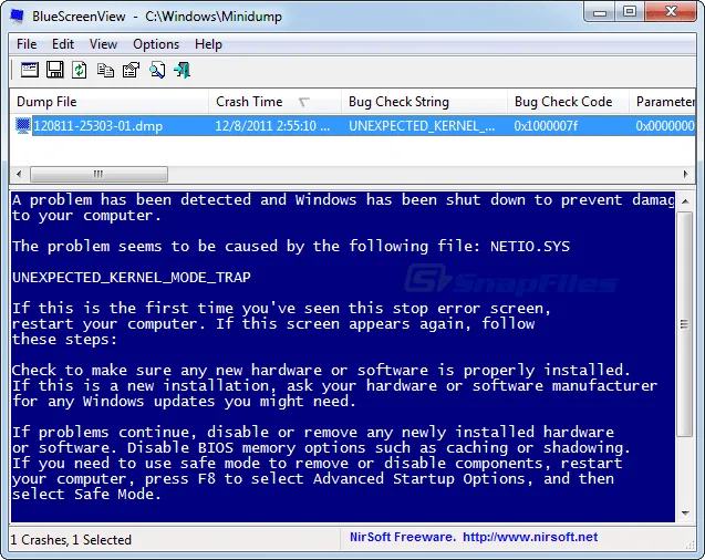 BlueScreenView Ảnh chụp màn hình 2