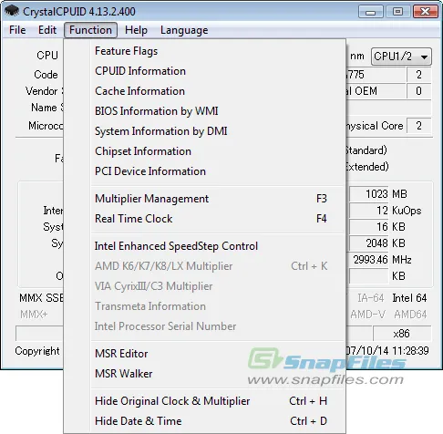 Crystal CPUID Ảnh chụp màn hình 2