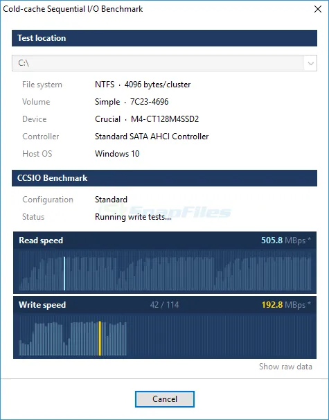 CCSIO Benchmark Ảnh chụp màn hình 1