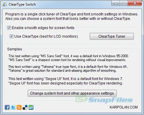 ClearType Switch Ảnh chụp màn hình 1