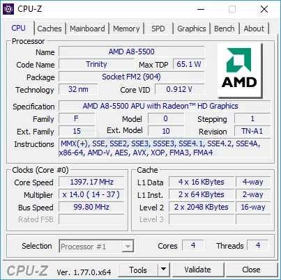 CPU-Z Ảnh chụp màn hình 1