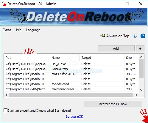 Delete.On.Reboot Ảnh chụp màn hình 1