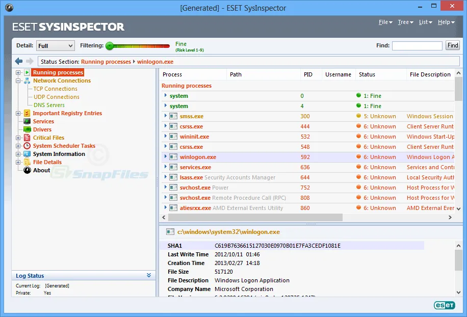 ESET SysInspector Ảnh chụp màn hình 1