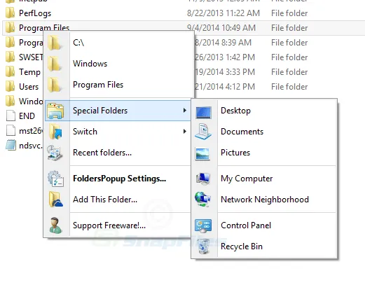 Folders Popup Ảnh chụp màn hình 1