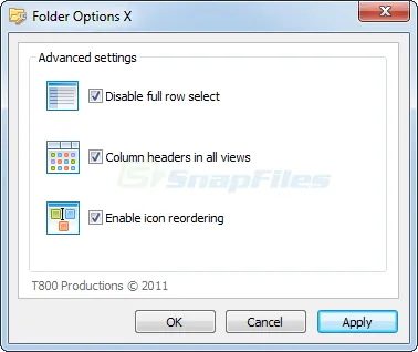 Folder Options X Ảnh chụp màn hình 1