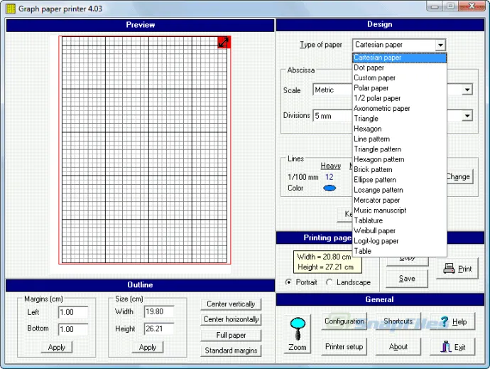 Graph Paper Printer Ảnh chụp màn hình 1