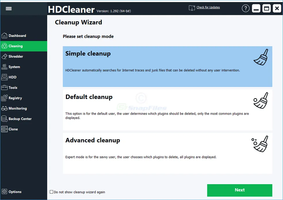 HDCleaner Ảnh chụp màn hình 2