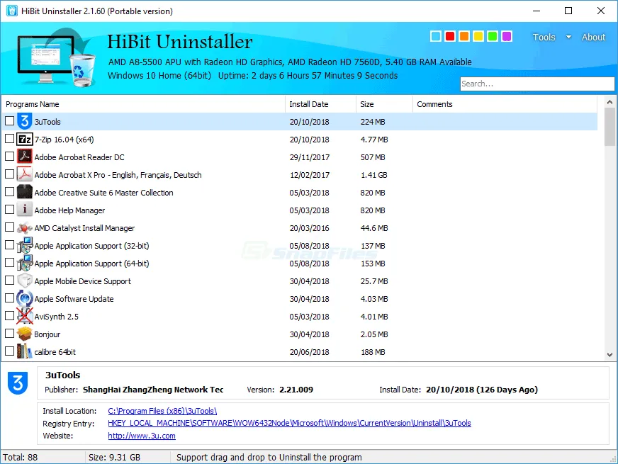 HiBit Uninstaller Ảnh chụp màn hình 1