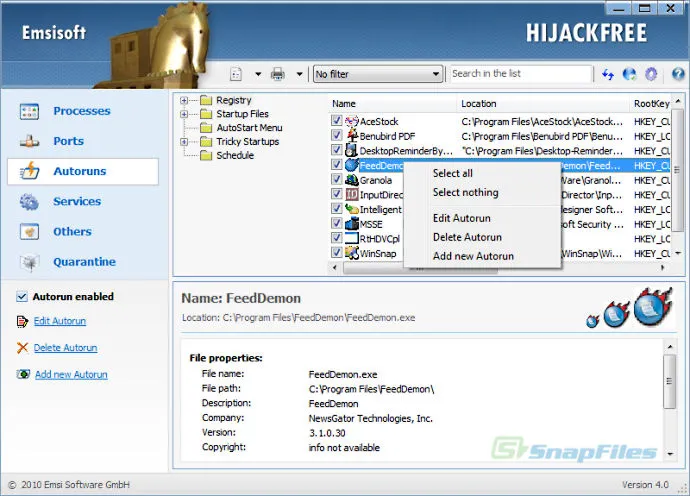 Emsisoft HiJackFree Ảnh chụp màn hình 2