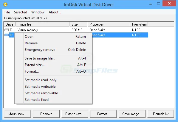 ImDisk Virtual Disk Driver Ảnh chụp màn hình 1