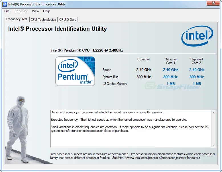 Intel Processor Identification Utility Ảnh chụp màn hình 1