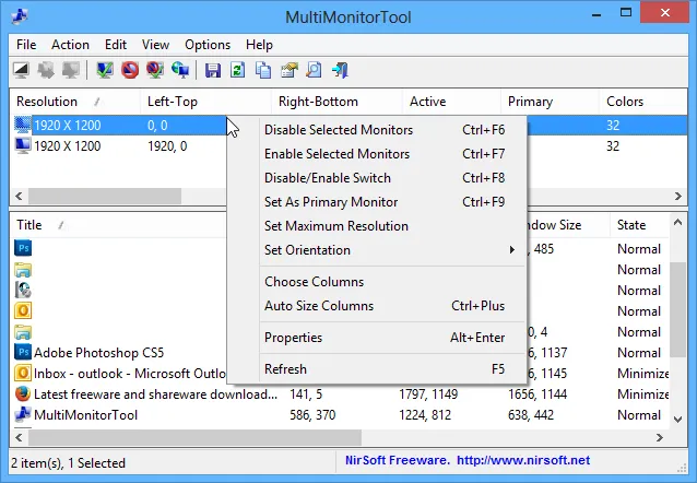 MultiMonitorTool Ảnh chụp màn hình 1