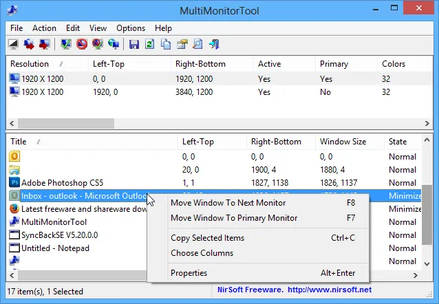 MultiMonitorTool Ảnh chụp màn hình 2