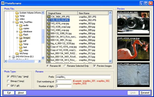 Pennock`s Photo Renamer Ảnh chụp màn hình 1