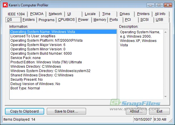 Karens Computer Profiler Ảnh chụp màn hình 1