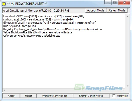 MJ Registry Watcher Ảnh chụp màn hình 2