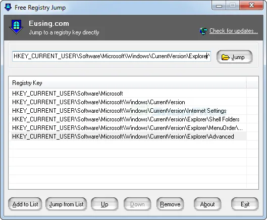 Free Registry Jump Ảnh chụp màn hình 1