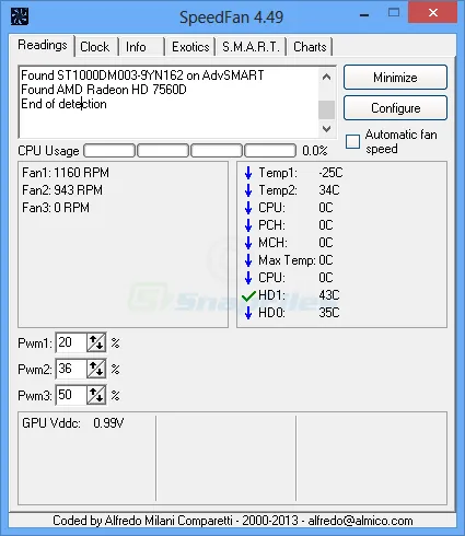 SpeedFan Ảnh chụp màn hình 1