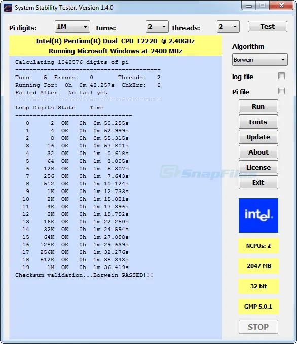 System Stability Tester Ảnh chụp màn hình 1