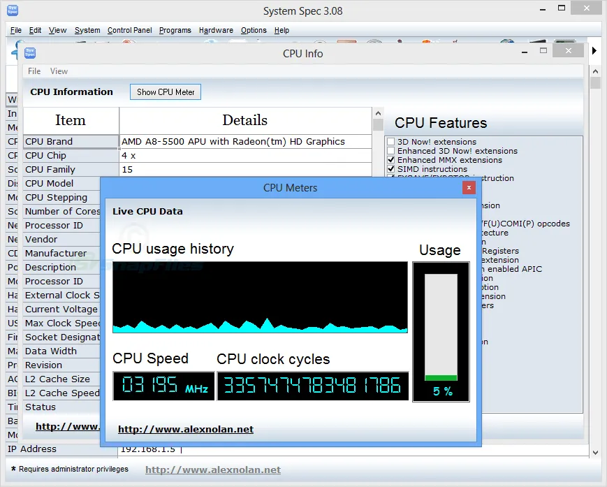 System Spec Ảnh chụp màn hình 2