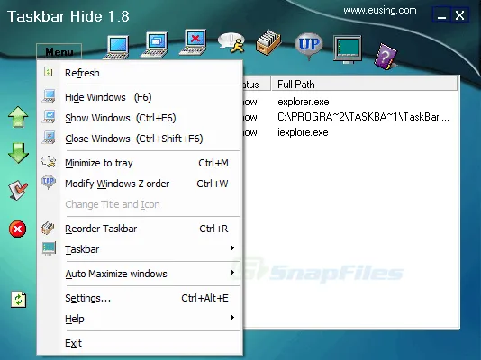 Eusing Taskbar Hide Ảnh chụp màn hình 2