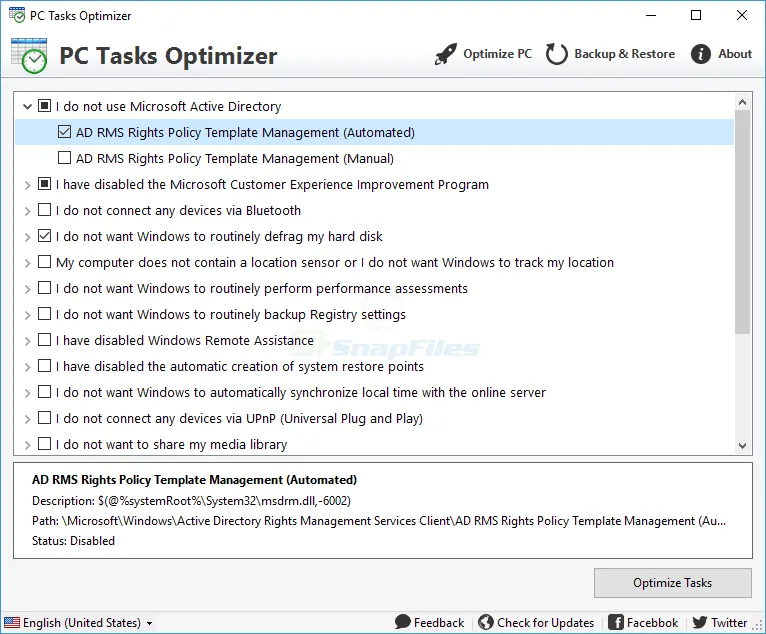 PC Tasks Optimizer Ảnh chụp màn hình 1