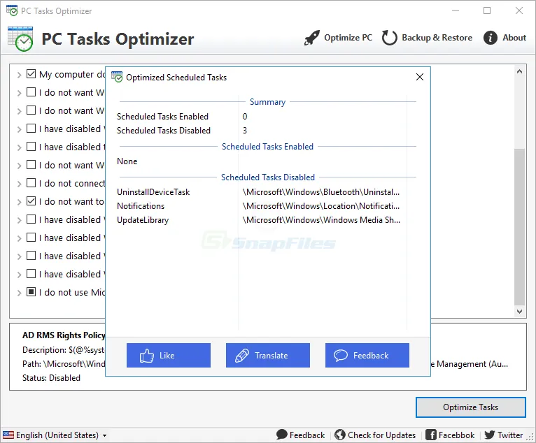 PC Tasks Optimizer Ảnh chụp màn hình 2