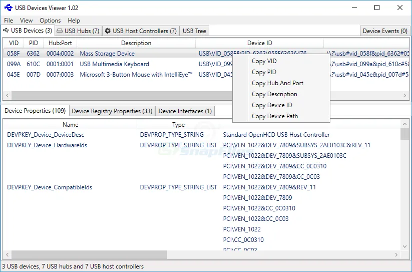 USB Devices Viewer Ảnh chụp màn hình 1