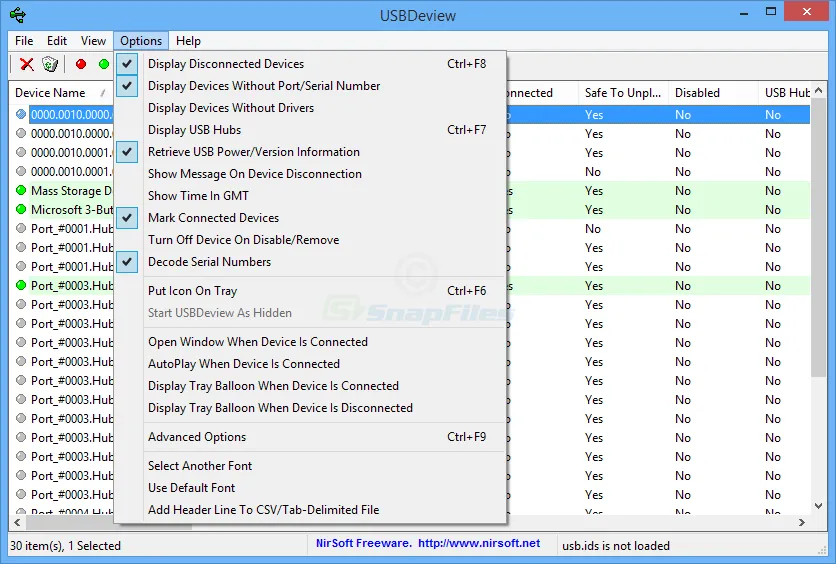 USBDeview Ảnh chụp màn hình 2