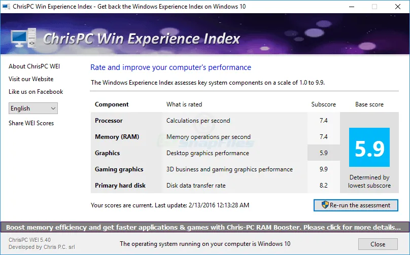 ChrisPC Win Experience Index Ảnh chụp màn hình 1