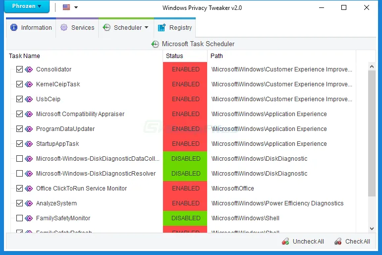 Windows Privacy Tweaker Ảnh chụp màn hình 2