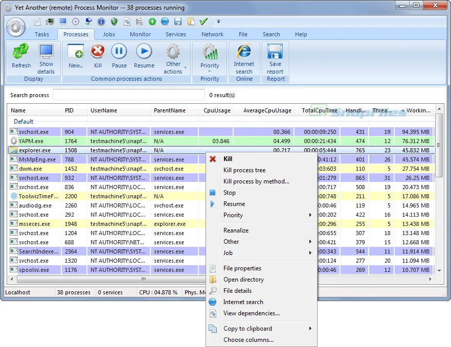 Yet Another Process Monitor Ảnh chụp màn hình 1